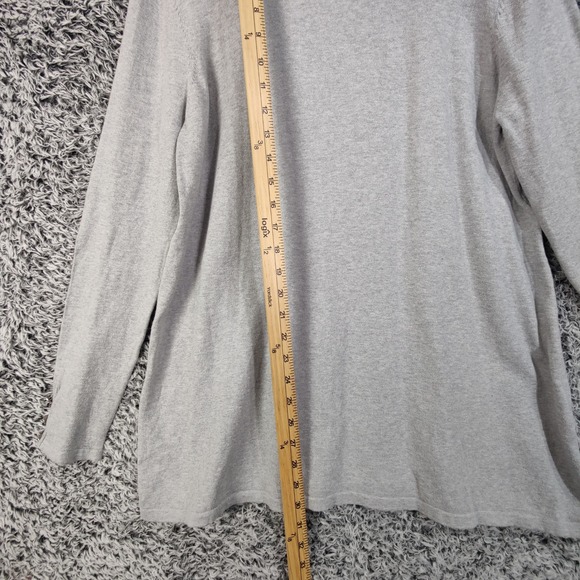 Soft Surroundings Turtleneck Sweater Womens Large Gray Long Sleeve Button Cuff - Picture 4 of 10